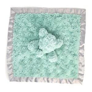 Cloud Island Mint Green Elephant Security Blanket Lovey Baby Plush Satin Trim
